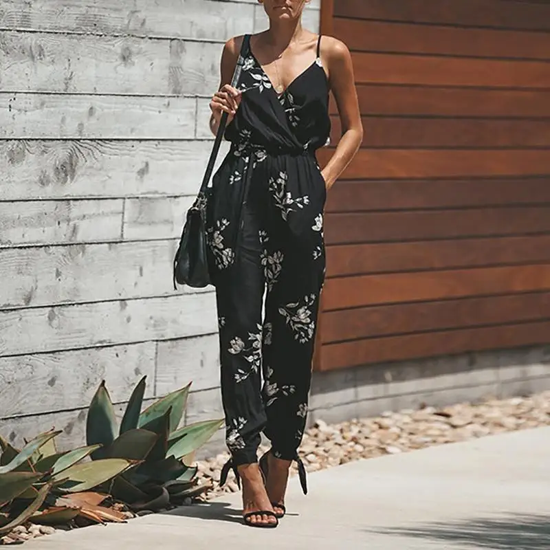 Rompers Ladies Strap Trousers Jumpsuit Women High Waist Jumpsuits Sleeveless Sexy V-Neck Boho Print Floral Wide Leg Long Pants
Rompers Ladies Strap Trousers Jumpsuit Women High Waist Jumpsuits Sleeveless Sexy V-Neck Boho Print Floral Wide Leg Long Pants