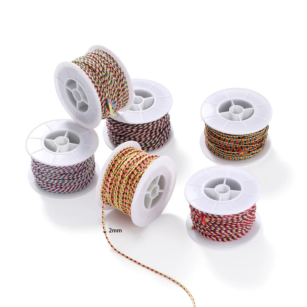 

25 м/рулон 2 мм цветной хлопковый шнур веревка для Макраме Веревка плетеная веревка для самостоятельного изготовления браслетов ожерелий ювелирных изделий