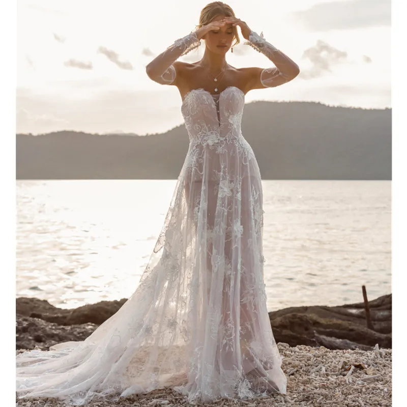 Sleeveless Lace Illusion Wedding Dresses Tulle Plus Size Vestido Noiva Boho Bridal Weding Weeding Dresses Wedding Gowns
Sleeveless Lace Illusion Wedding Dresses Tulle Plus Size Vestido Noiva Boho Bridal Weding Weeding Dresses Wedding Gowns