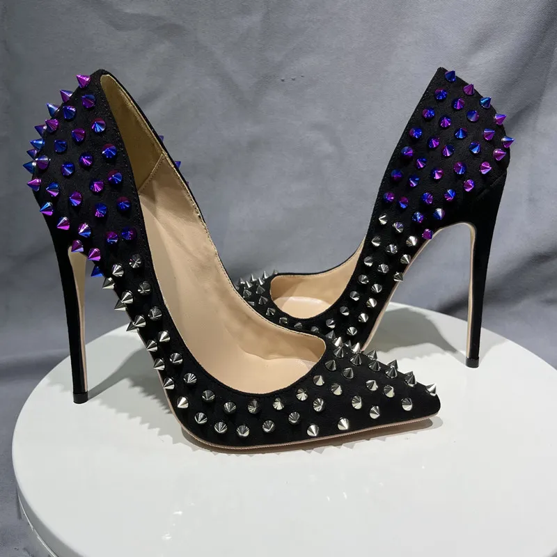 Black Suede Women Full Punk Rivets Pointed Toe High Heels Sexy Ladies Spikes Stilettos Pumps Woman Club Party Shoes Zaptos Mujer
Black Suede Women Full Punk Rivets Pointed Toe High Heels Sexy Ladies Spikes Stilettos Pumps Woman Club Party Shoes Zaptos Mujer