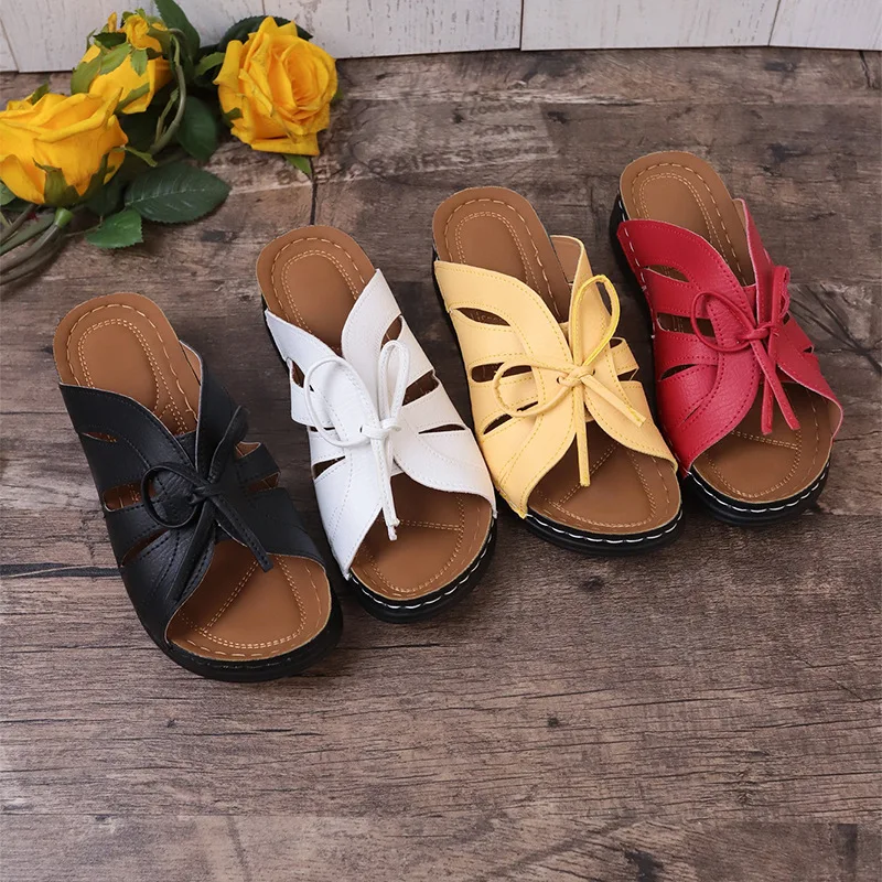 

Wedge Shoes Woman Summer 2024 New Casual Slippers Sandals Ladies Slides Comfort Peep Toe Beach Shoe Footwear Flip Flop Sandalias