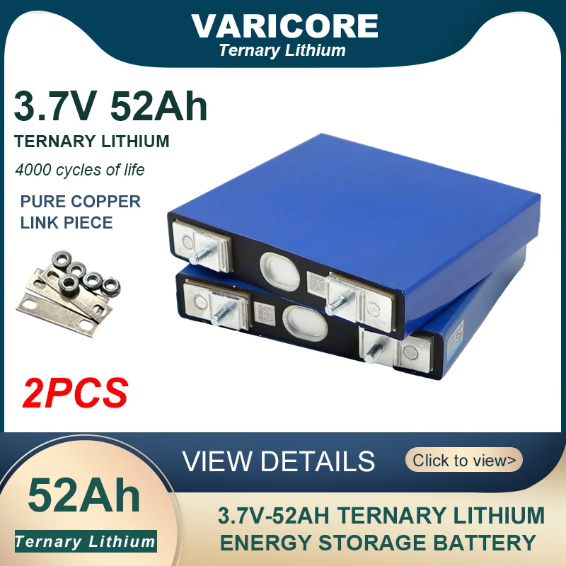 2pcs/lot 3.7V 52Ah battery Ternary lithium 52000mAh for 3s 12V Electric bicycle Motorcycle Car motor batteries modification Stud
2pcs/lot 3.7V 52Ah battery Ternary lithium 52000mAh for 3s 12V Electric bicycle Motorcycle Car motor batteries modification Stud