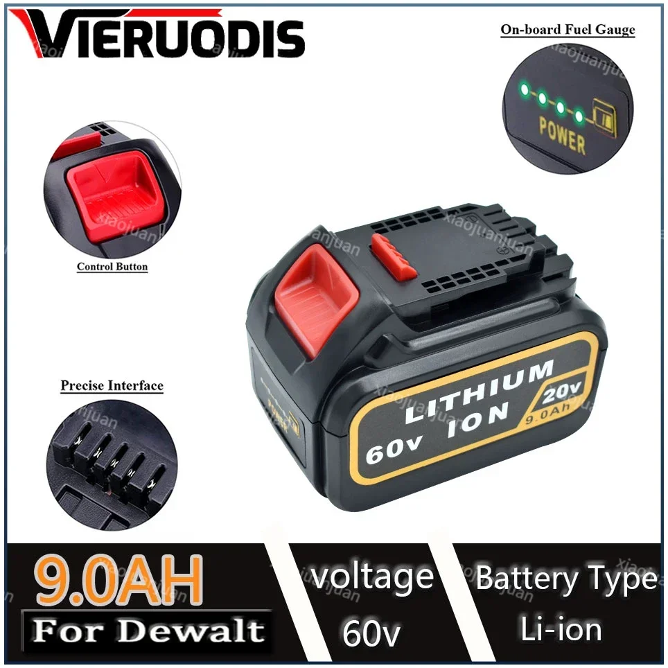 NEW 9.0Ah 20V 60V MAX Replacement Battery for Dewalt DCB606 DCB609 DCB205 DCB204 DCB206 DCB209 Power Screwdriver Tools Batteries
NEW 9.0Ah 20V 60V MAX Replacement Battery for Dewalt DCB606 DCB609 DCB205 DCB204 DCB206 DCB209 Power Screwdriver Tools Batteries