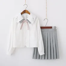 Japanese Soft Girl Sailor Suit Student School Uniform White Shirt JK Uniform Suit Embroidery Girl Uniforms Shirt And Skirt Tie
Japanese Soft Girl Sailor Suit Student School Uniform White Shirt JK Uniform Suit Embroidery Girl Uniforms Shirt And Skirt Tie