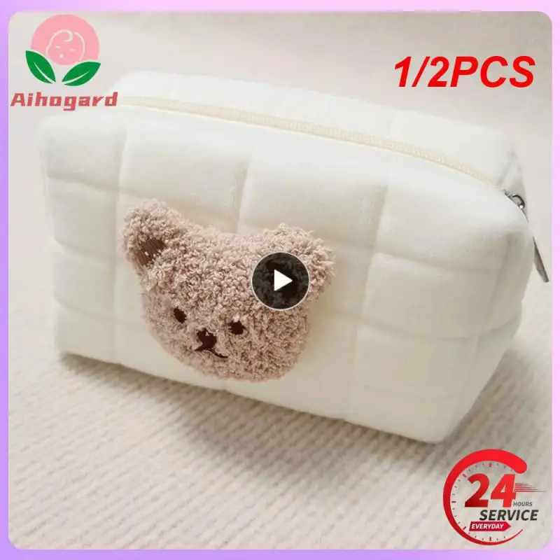 

1/2PCS Cartoon Bear Baby Organizer Women Portable Travel Cosmetic Makeup Bag Toiletry Case Coin Purse Storage Pouch