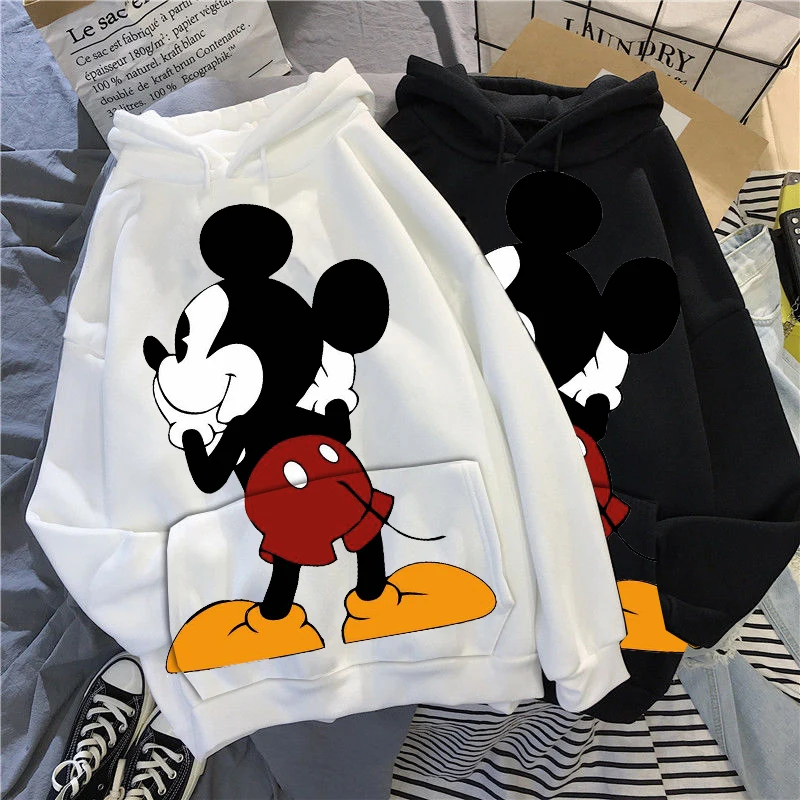 

3D Disney cartoon Couple Mickey Hoodie Sweatshirt Casual oversized Women Hoodie Ulzzang hip hop Streetwear Harajuku Sweatshirt