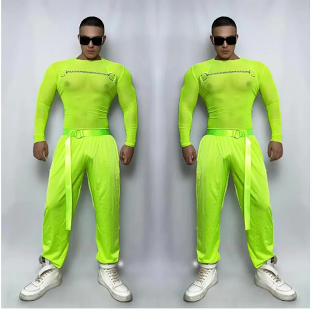 Male Fluorescent Green Hip Hop Clothes Nightclub Bar Gogo Dancer Performance Outfit Chest Strap Street Dance Costume
Male Fluorescent Green Hip Hop Clothes Nightclub Bar Gogo Dancer Performance Outfit Chest Strap Street Dance Costume
