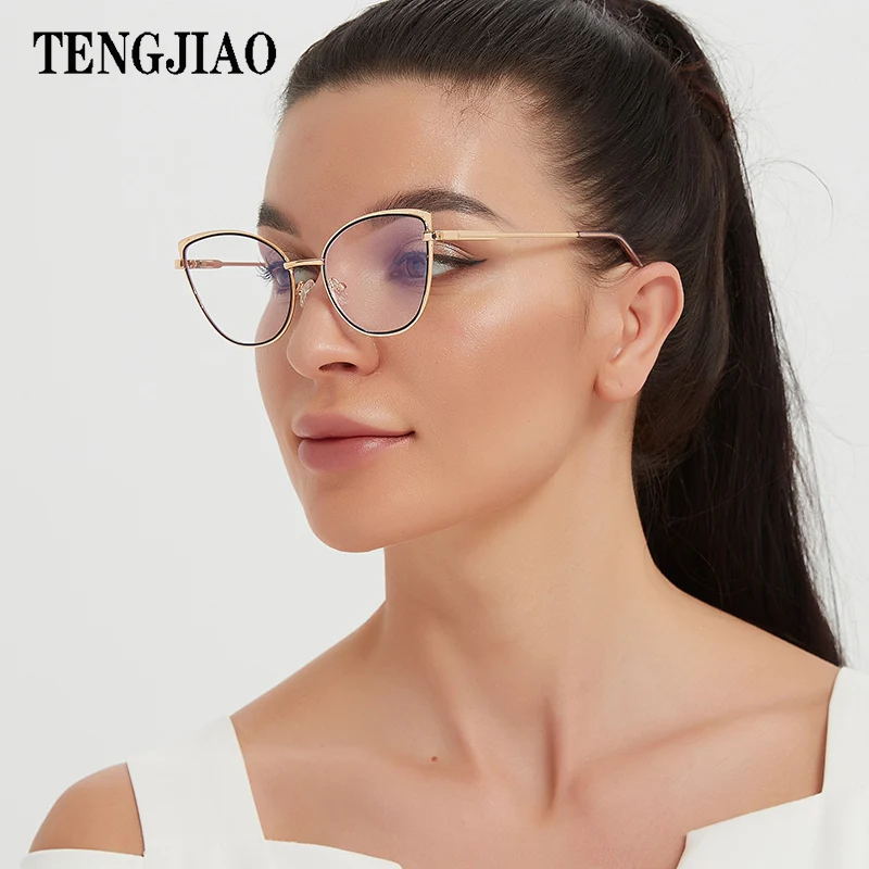 TENGJIAO Cat Eye Eyeglasses Women Anti-Blue Light Rays Computer Optical Spectacle Frame Transparent Glasses Female Clear Lens
TENGJIAO Cat Eye Eyeglasses Women Anti-Blue Light Rays Computer Optical Spectacle Frame Transparent Glasses Female Clear Lens