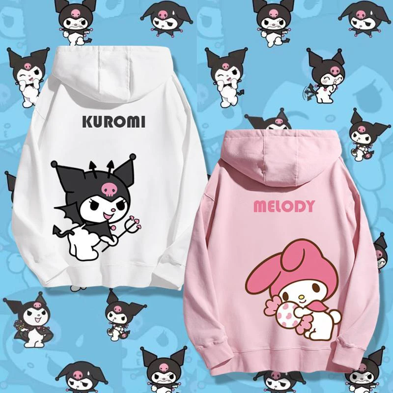Толстовки с капюшоном Sanrio Kuromi My Melody, милые толстовки с героями мультфильмов, простые тонкие для весны и осени или флисовые для любителей зимних топов
Толстовки с капюшоном Sanrio Kuromi My Melody, милые толстовки с героями мультфильмов, простые тонкие для весны и осени или флисовые для любителей зимних топов