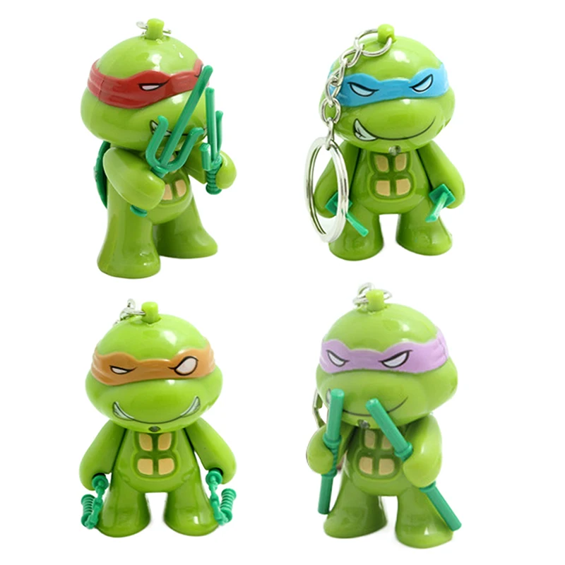 

1pc Teenage Mutant Ninja Turtles Led Lighting Sound Keychains Creative Gifts Bagpack Pendant Key Ring