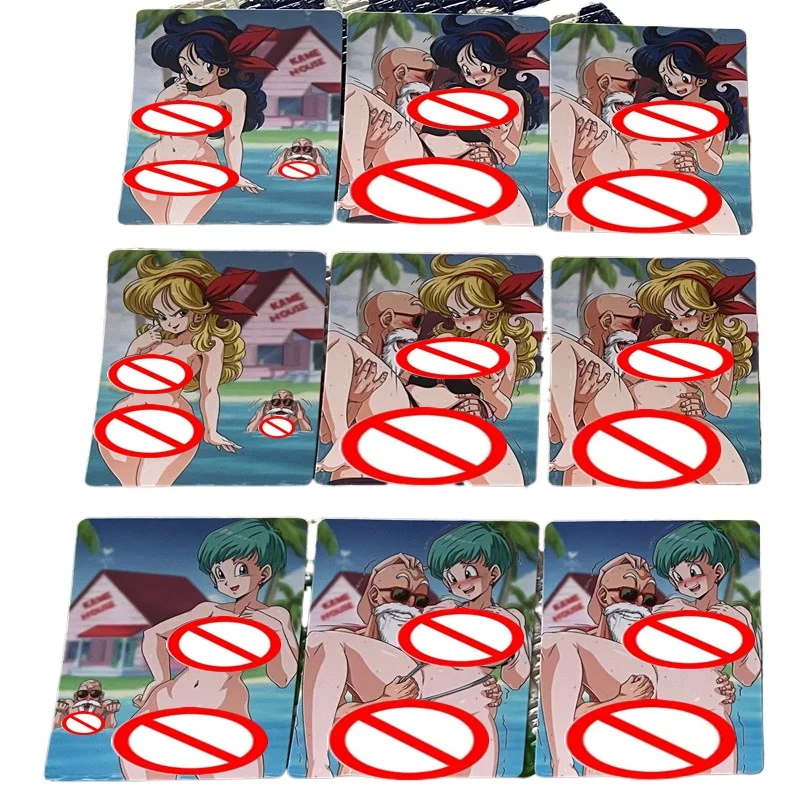 

New 9Pcs/set Anime Dragon Ball Bulma Android No. 18 Kiki Diy Bunny Girl Sexy Nude Card ACG Hobby Toy Gift Comic Collection Card