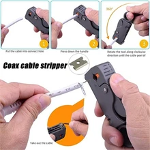

Rotary Coax Coaxial Cable Cutter Stripper Automatic Double Blades stripping pliers wire stripper Cutter Wire Cable Tools