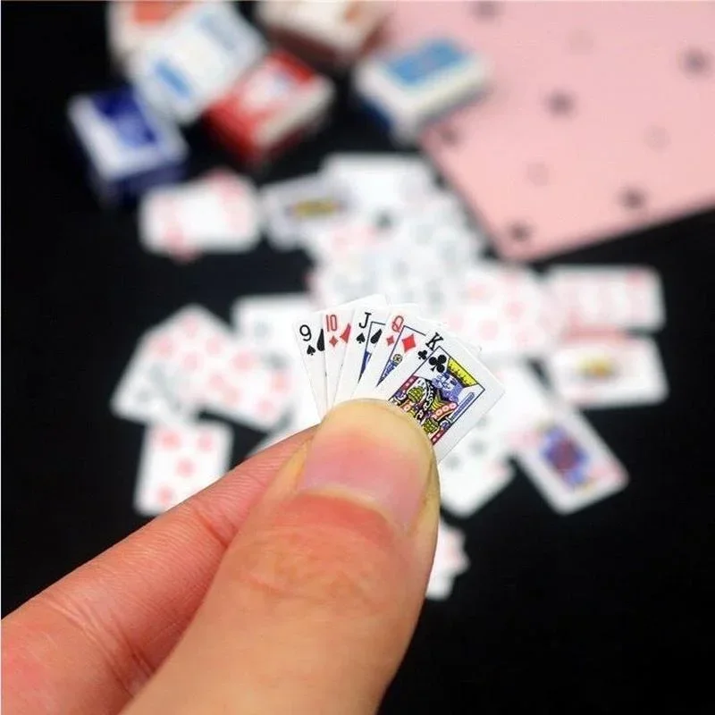 

Miniature Games Poker Mini Playing Cards Miniature Cards for Dolls Accessory Home Decoration High Quality Card Game