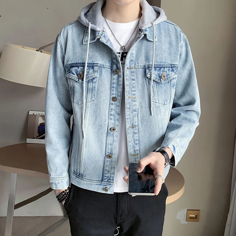 2022 New Men Denim Jacket Streetwear Hip Hop Men's Hooded Jean Jackets Male Casual Loose Outerwear Spring Fashion Slim Fit Coat 
2022 New Men Denim Jacket Streetwear Hip Hop Men's Hooded Jean Jackets Male Casual Loose Outerwear Spring Fashion Slim Fit Coat