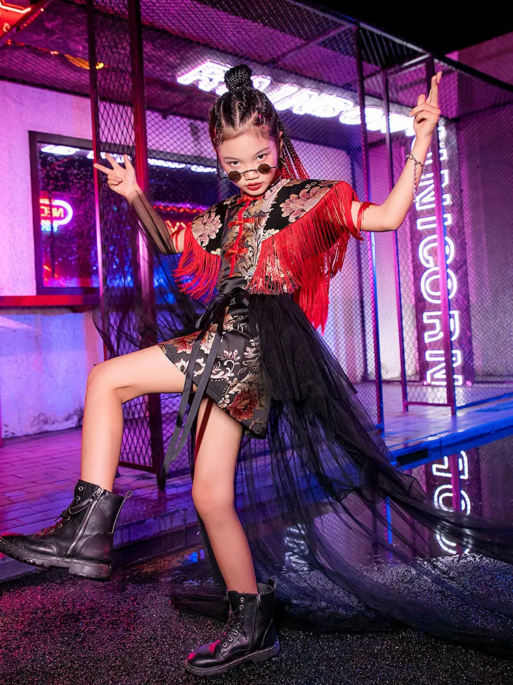 Girls' China-Chic Performance Dress Model Catwalk Fashion Domineering Personality Jazz Dance Clothing Trendy Cool
Girls' China-Chic Performance Dress Model Catwalk Fashion Domineering Personality Jazz Dance Clothing Trendy Cool