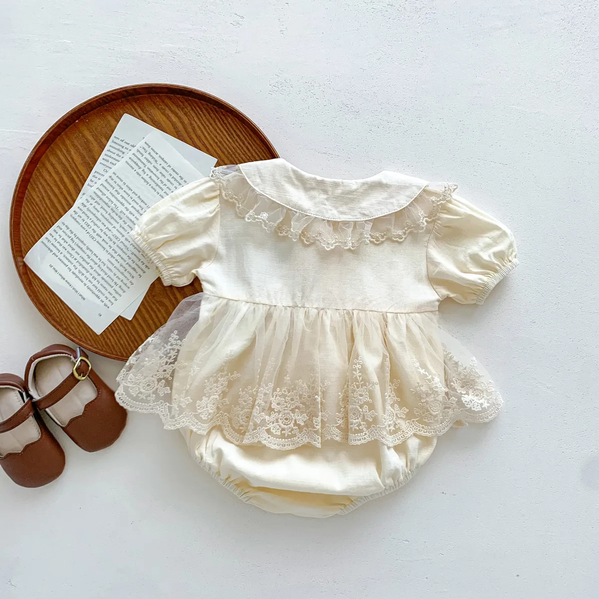 2023 Summer Toddler Girls Doll Collar Jumpsuit Dress Cotton Short Sleeve Newborn Baby Girl Lace Mesh Dress Bodysuit One Piece
2023 Summer Toddler Girls Doll Collar Jumpsuit Dress Cotton Short Sleeve Newborn Baby Girl Lace Mesh Dress Bodysuit One Piece