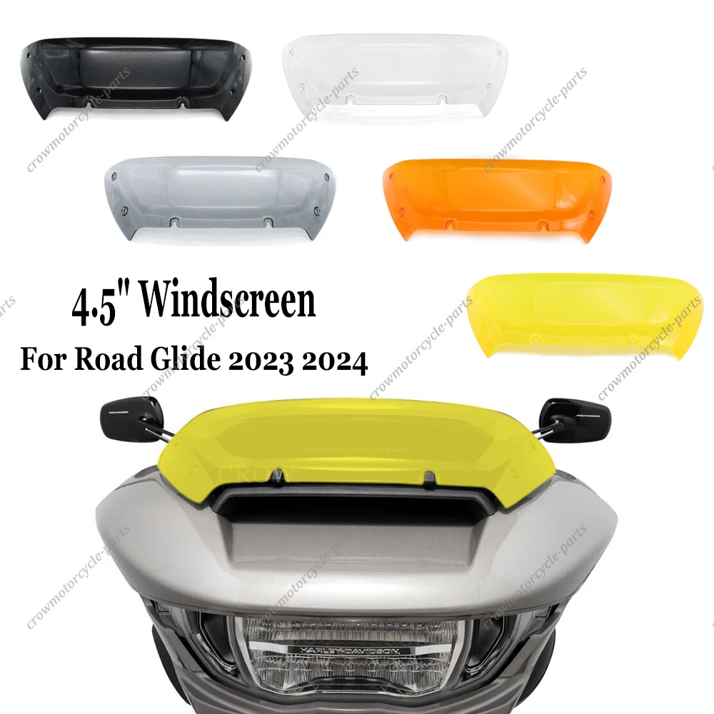 

NEW Five Colors Motorcycle Accessory 4.5" Motorcycle Windshield Windscreen For Harley 2023 2024 TOURING CVO Road Glide FLTRXSE