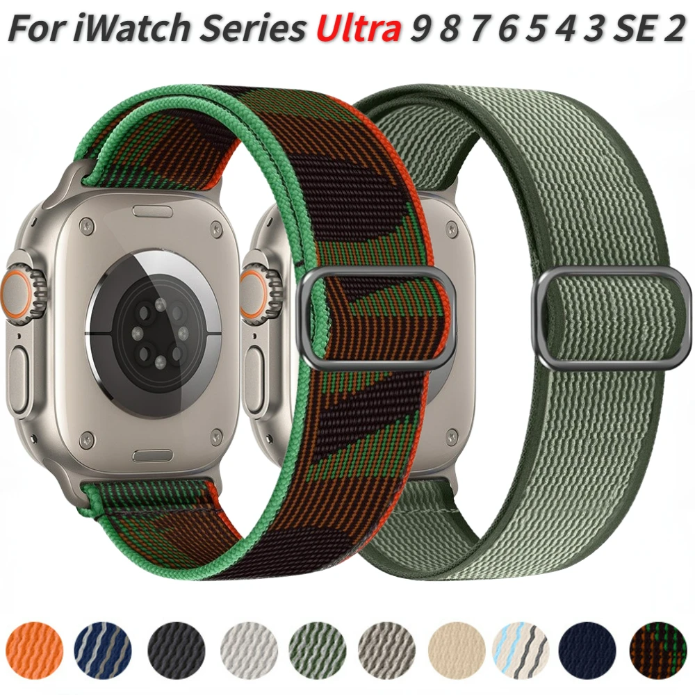 Nylon Loop Strap for Apple Watch Band 45mm 44mm 42mm 49mm Bracelet iWatch Series Ultra 9 8 7 6 5 4 3 SE 38mm 40mm 41mm 49MM Band
Nylon Loop Strap for Apple Watch Band 45mm 44mm 42mm 49mm Bracelet iWatch Series Ultra 9 8 7 6 5 4 3 SE 38mm 40mm 41mm 49MM Band