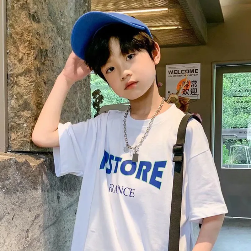 Children's Clothing T-shirt Medium And Large Children's Summer New Style Short-sleeved Boy Korean Casual Trendy Top
Children's Clothing T-shirt Medium And Large Children's Summer New Style Short-sleeved Boy Korean Casual Trendy Top