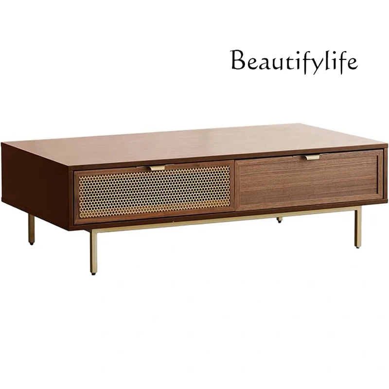 Simple Modern Solid Wood Coffee Table 1.2 M Rectangular Personality Design Double Drawer Coffee Table
Simple Modern Solid Wood Coffee Table 1.2 M Rectangular Personality Design Double Drawer Coffee Table