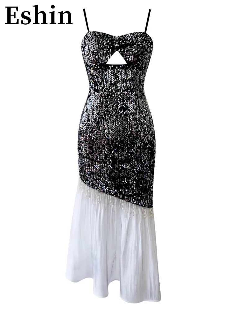 Eshin Hollow Out Suspender Fishtail Dresses Female Fashion Slim Waist Pearl Pendant Velvet Sequin Dress For Women TH4025
Eshin Hollow Out Suspender Fishtail Dresses Female Fashion Slim Waist Pearl Pendant Velvet Sequin Dress For Women TH4025