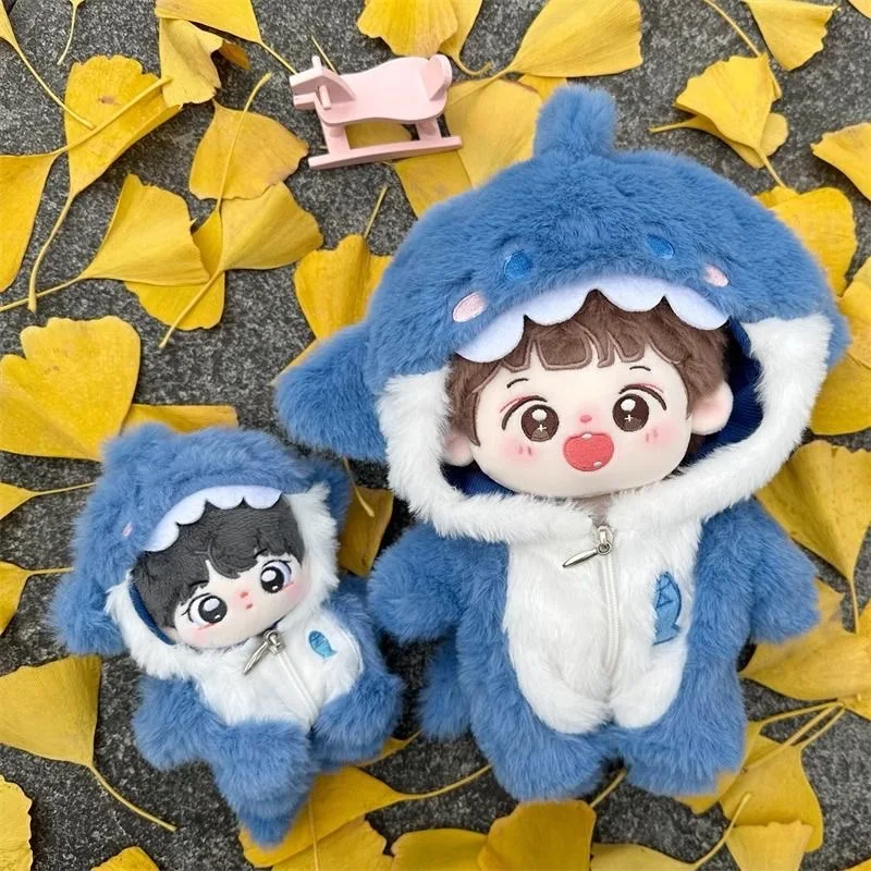 

10/20cm Mini Plush Doll's Clothes Shark Outfit Accessories for Korea Kpop EXO Idol Dolls Bodysuit Clothing Fans Gift Collection