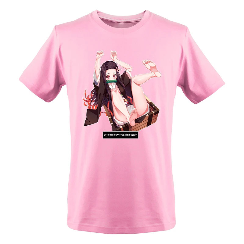 2023 Summer Men Tshirts Demon Slayer Anime Kawaii Nezuko Hentai Mangas