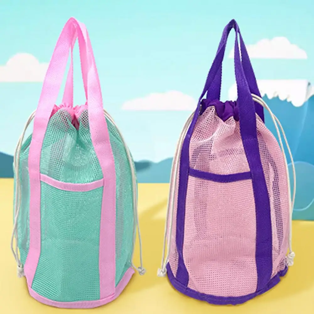 

Kids Beach Bag Sand-proof Beach Bag Capacity Beach Bag with Quick Dry Mesh Drawstring Closure Portable Design for Baby Toys