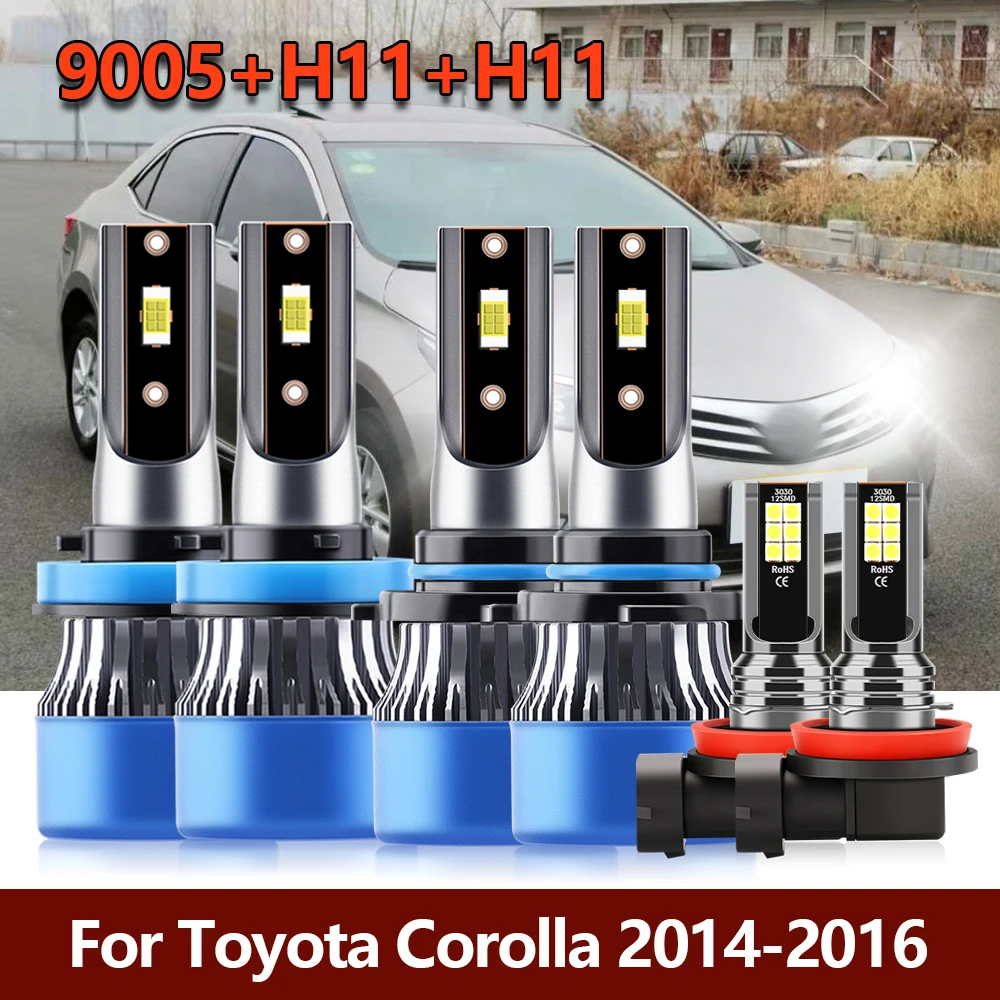 6x LED Headlights Kit High Low 9005 H11 Bright CSP Front Car Bulb + Fog Lights Combo Lamps For Toyota Corolla 2014 2015 2016
6x LED Headlights Kit High Low 9005 H11 Bright CSP Front Car Bulb + Fog Lights Combo Lamps For Toyota Corolla 2014 2015 2016