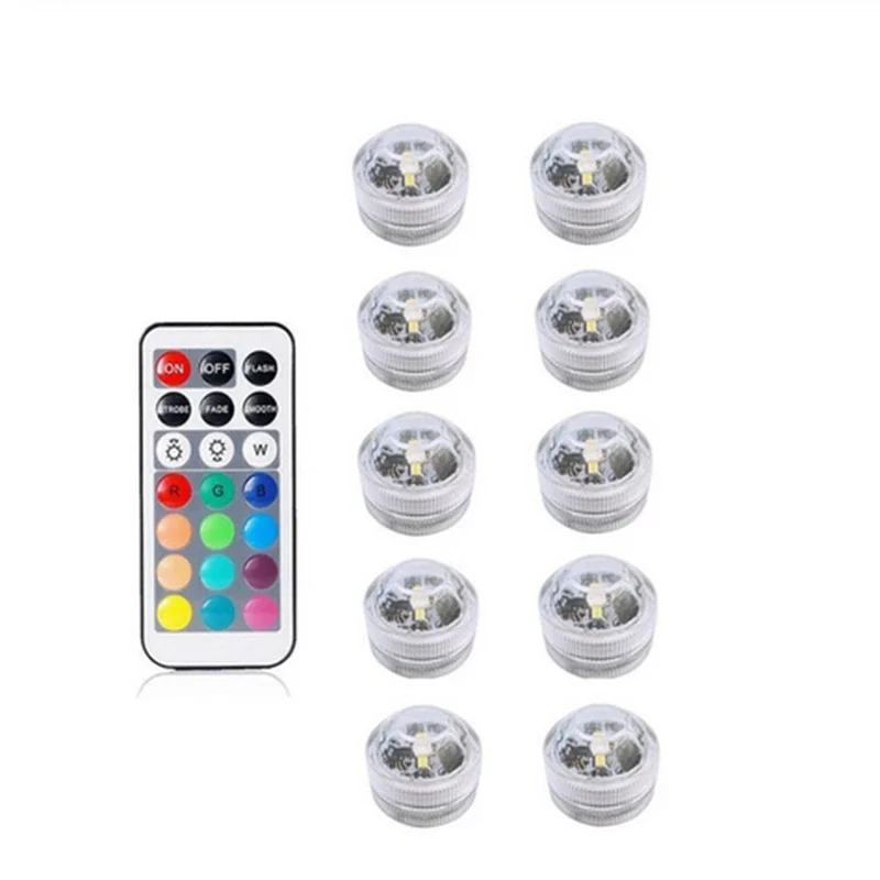 

Batterijen Waterdicht Rgb Submersible Led Licht Onderwater Night Lamp Waxinelichtjes Voor Vaas Kommen aquarium En Party Bruiloft