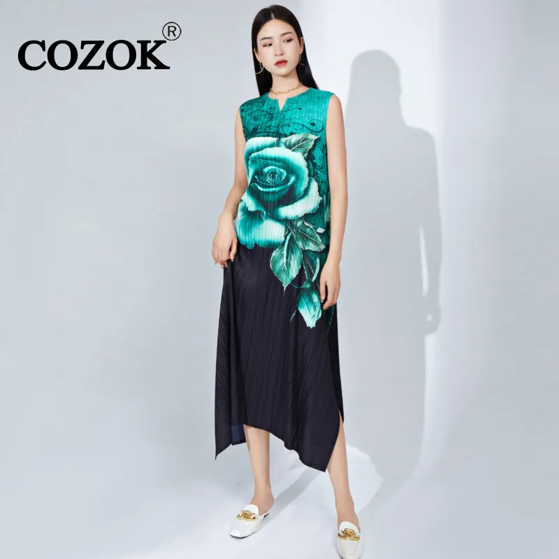 Женское Плиссированное Повседневное платье COZOK, элегантное темпераментное платье свободного кроя без рукавов с принтом, Универсальные женские платья размера WT477
Женское Плиссированное Повседневное платье COZOK, элегантное темпераментное платье свободного кроя без рукавов с принтом, Универсальные женские платья размера WT477