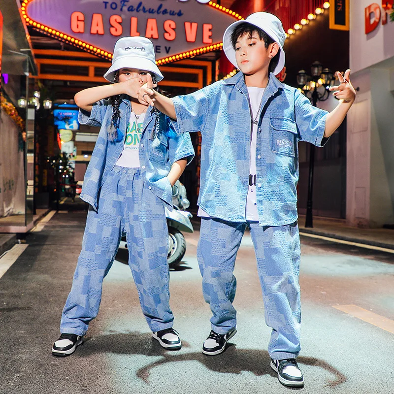 Children Baby Hip Hop Clothing Suits Girls Boys Tracksuit Streetwear Loose Denim Short Sleeve Plaid Shirt Jeans Pant Sets Kids
Children Baby Hip Hop Clothing Suits Girls Boys Tracksuit Streetwear Loose Denim Short Sleeve Plaid Shirt Jeans Pant Sets Kids