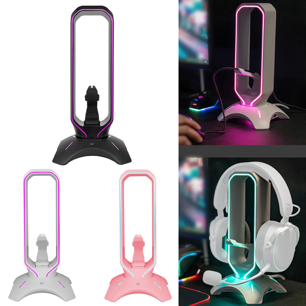 For Gaming Headphone Stand Dreamcolor Lights With Type-c USB Ports Desk Gaming Headset Holder Hanger For Gamer PC Accessories
For Gaming Headphone Stand Dreamcolor Lights With Type-c USB Ports Desk Gaming Headset Holder Hanger For Gamer PC Accessories