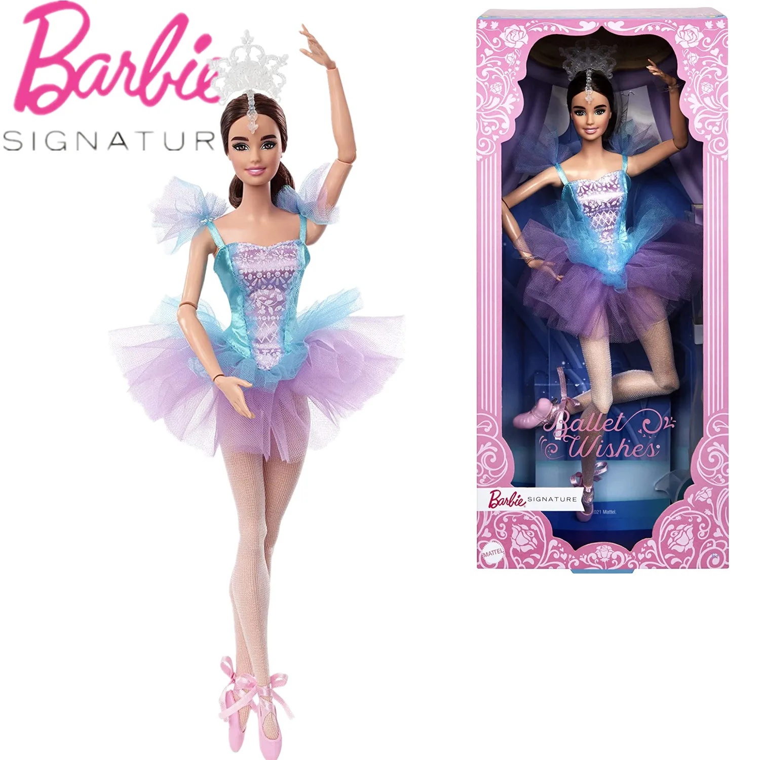 

Barbie Signature Ballet Wishes Doll 2022 Wearing Ballerina Costume Tutu Pointe Shoes & Tiara Edition Toy Kids & Collectors Gift