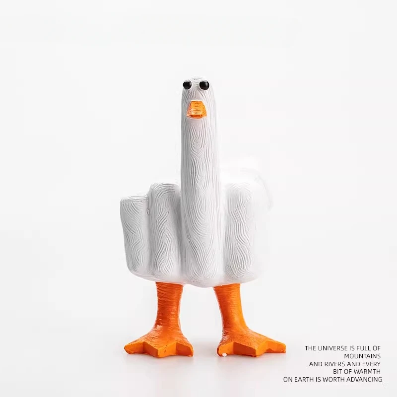 Spot A Middle Finger Duck Creative Funny Desktop Ornaments To Send Friends and Classmates Birthday Gift Animation Model.
Spot A Middle Finger Duck Creative Funny Desktop Ornaments To Send Friends and Classmates Birthday Gift Animation Model.