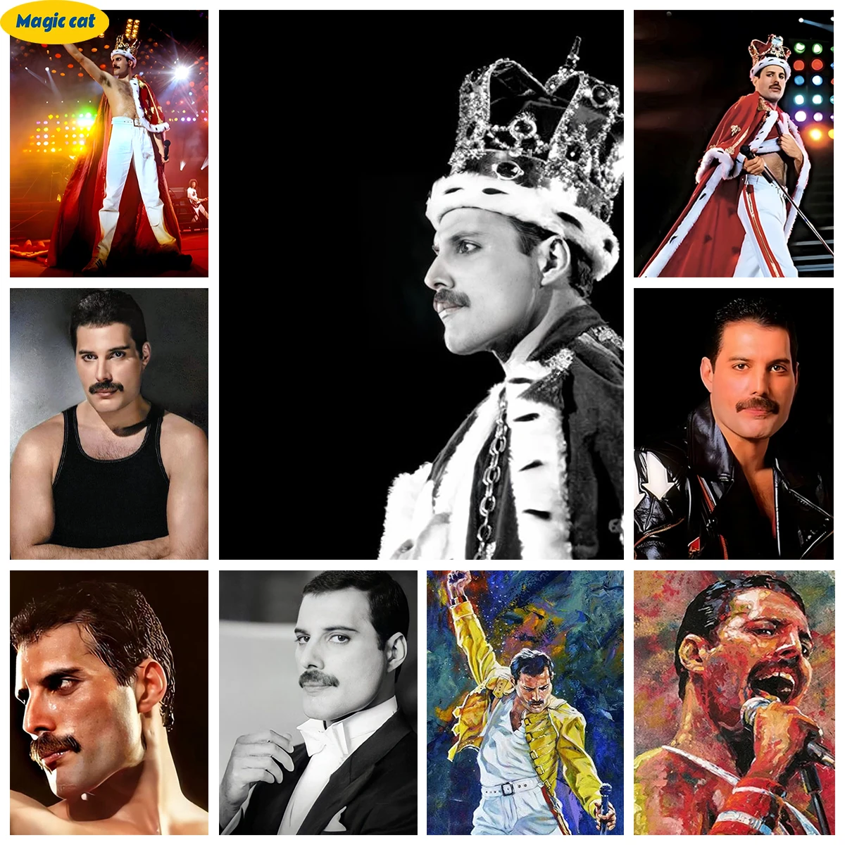 

F-Freddie Mercury 5D алмазная живопись портрет рок певицы «сделай сам» Алмазная вышивка крестиком звезда Плакат ручной домашний Настенный декор