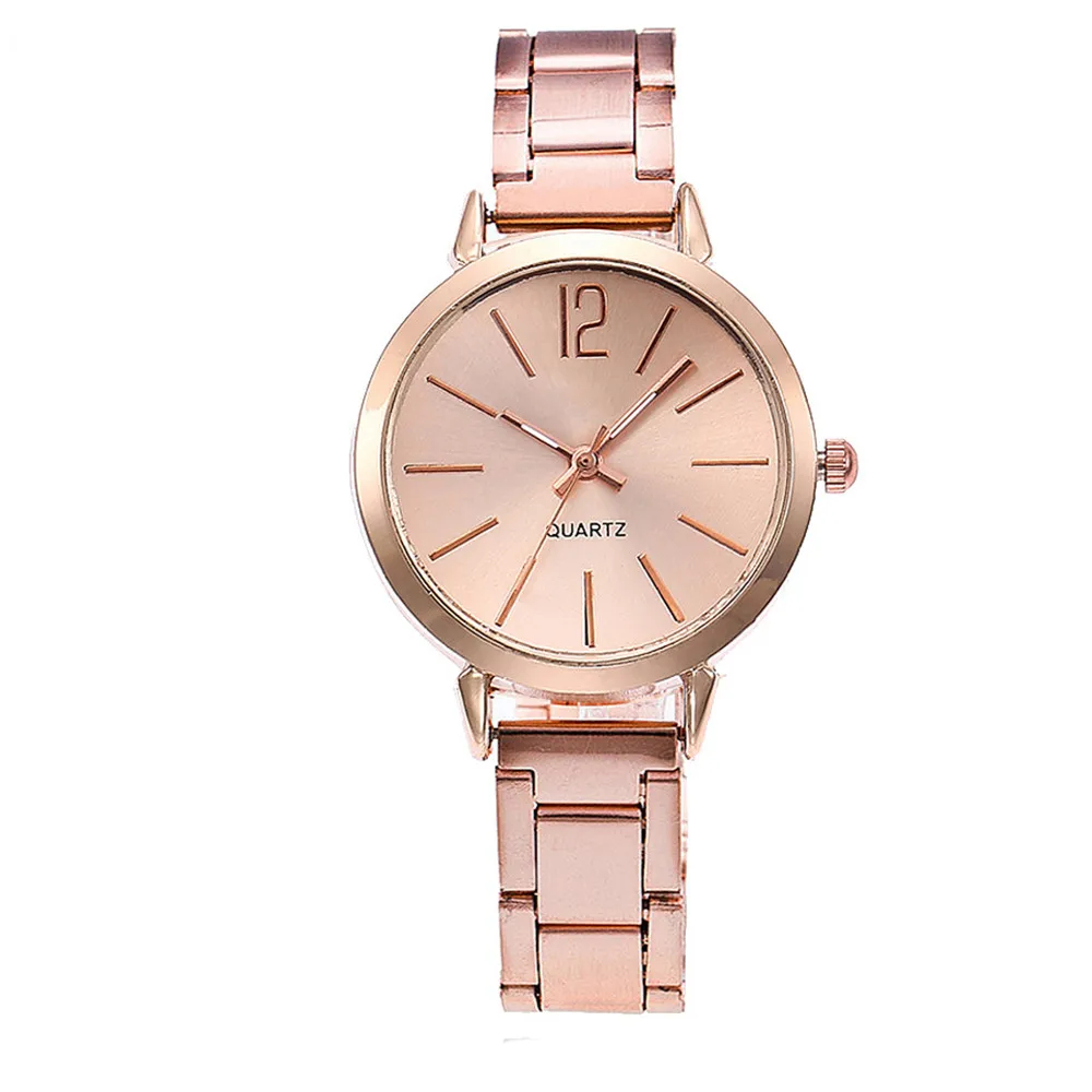 

Женские Роскошные Кварцевые наручные часы цвета розового золота, модные ретро часы из нержавеющей стали, женские повседневные часы с браслетом