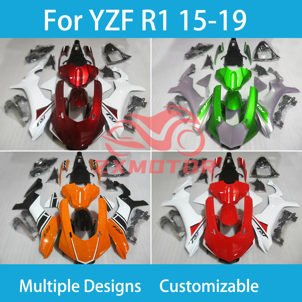 

For YAMAHA YZFR1 2015 2016 2017 2018 2019 Fairings Motorcycle YZF R1 15 16 17 18 19 Fairing Kit ABS Injection Molding