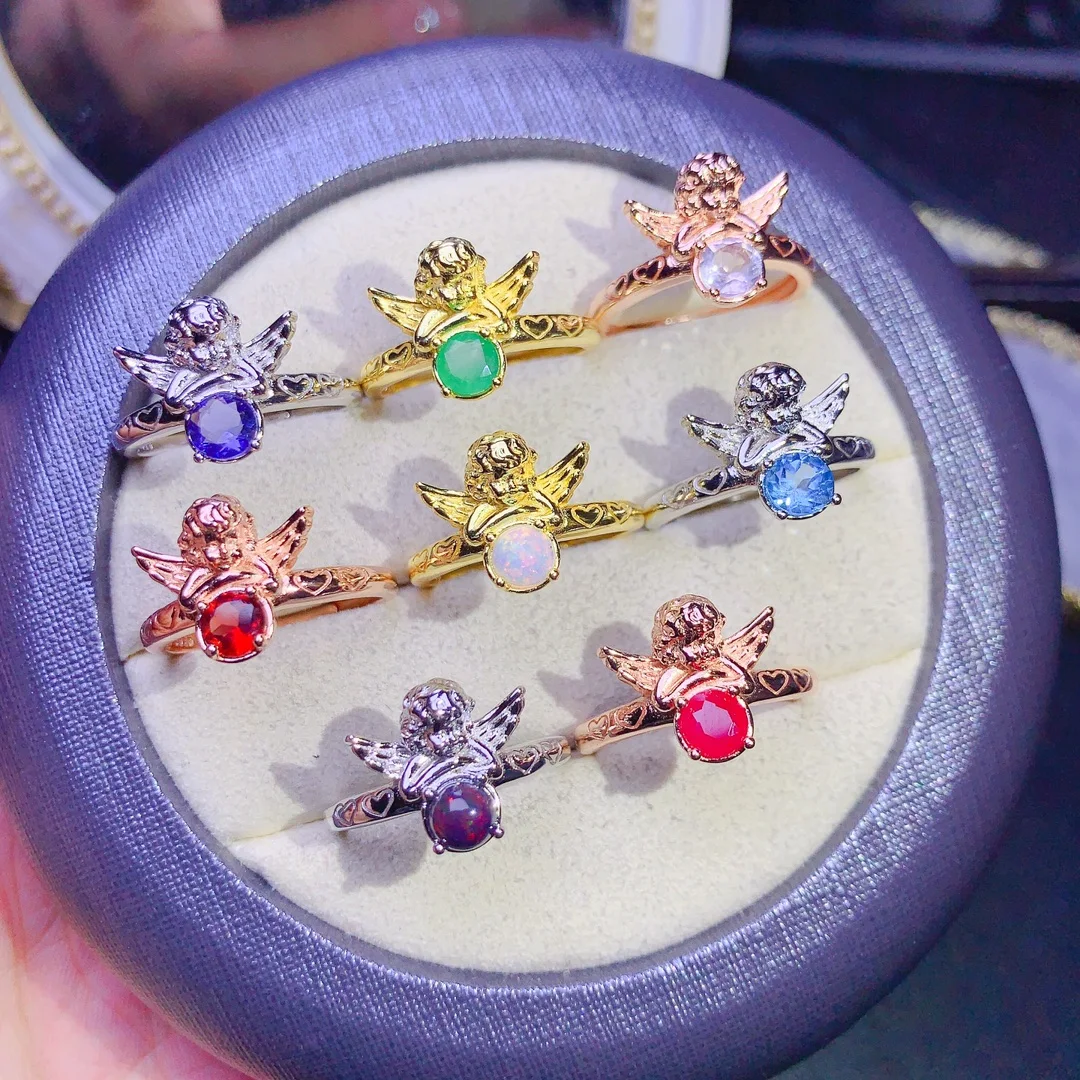 FS 5*5 Ruby/Emerald/Opal/Topaz Angel Ring S925 Sterling Silver Natural Gem for Women Fine Fashion Weddings Jewelry Spring New
FS 5*5 Ruby/Emerald/Opal/Topaz Angel Ring S925 Sterling Silver Natural Gem for Women Fine Fashion Weddings Jewelry Spring New