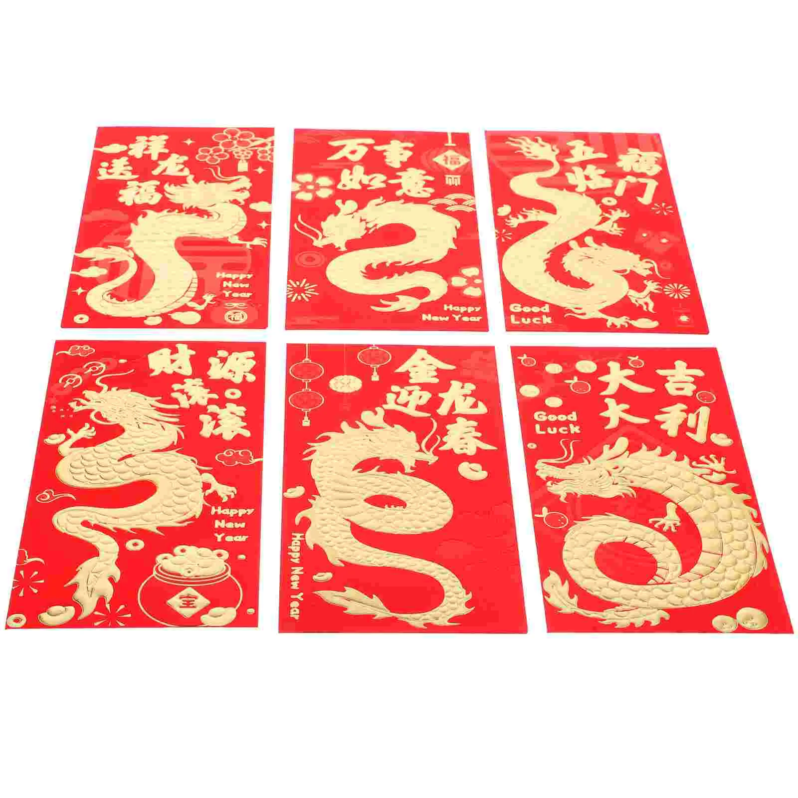 

30 Pcs 2024 Year of The Dragon Spring Festival Red Envelope Envelopes Chinese Festival Wedding Luck Money Bag New Paper