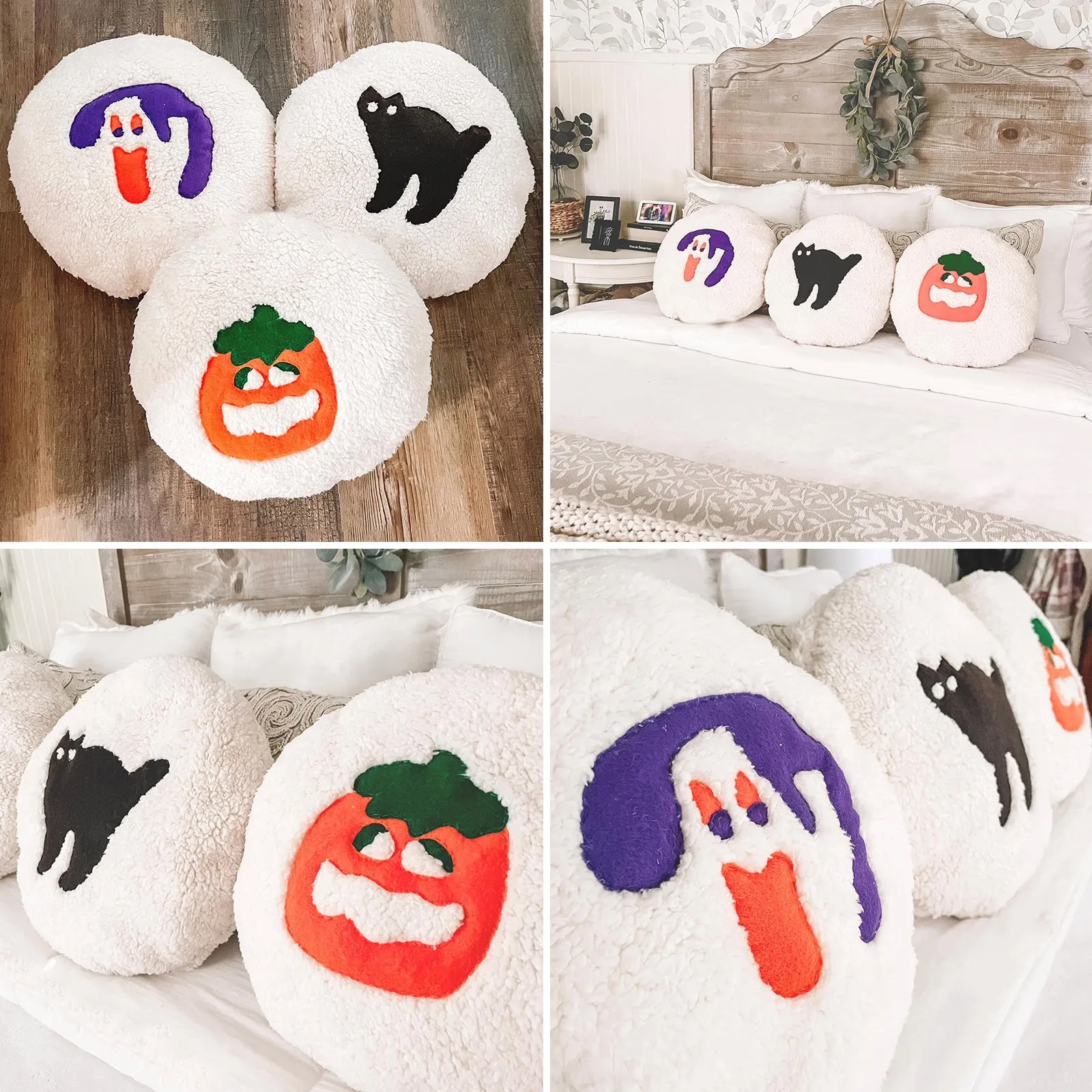

Halloween Cookie Pillow Pumpkin Pillow Sofa Decorative Pillow Home Realistic Food Snack Seat Cushion Plushie Props Gifts
