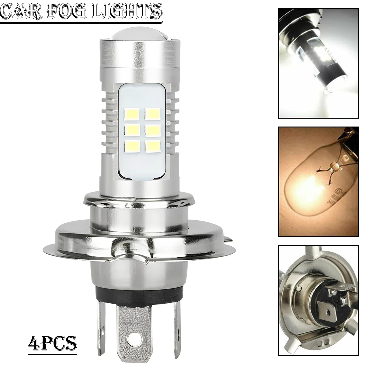 4Pcs New H4 Super Bright LED Headlight Fog DRL Bulbs High/Low Beam 6000K White 9003 HB2 3030 Cob Chips Lamps For Car 12V
4Pcs New H4 Super Bright LED Headlight Fog DRL Bulbs High/Low Beam 6000K White 9003 HB2 3030 Cob Chips Lamps For Car 12V