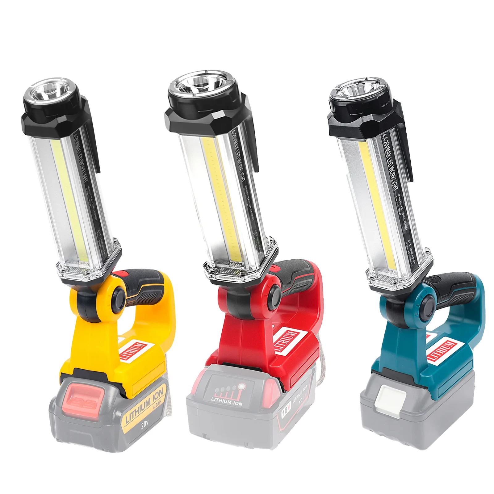 

Horizontal Down Lamp for Milwaukee/Dewalt/Makita 18V 2000LM LED Work Tool Light Emergency Lights