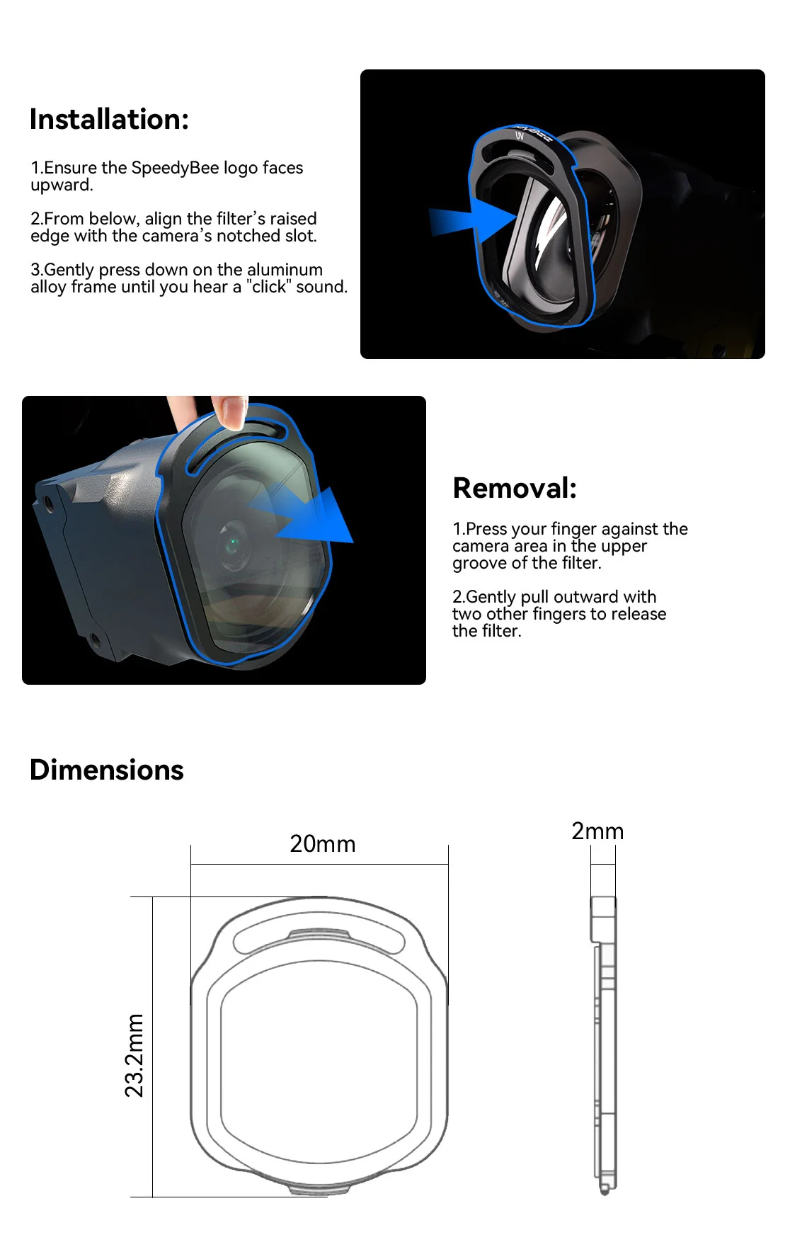 SpeedyBee O4 Air Unit Pro Filters UV/CPL/ND8/ND16/ND32 FPV Lens Protection Accessories for BEE25 Master3X FPV Drones SpeedyBee O4 Air Unit Pro Filters UV/CPL/ND8/ND16/ND32 FPV Lens Protection Accessories for BEE25 Master3X FPV Drones