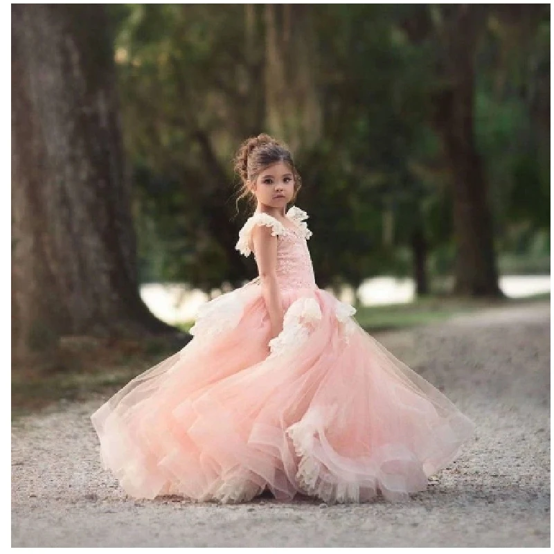 Pink Puffy Flower Girl Dresses For Wedding Layered Tulle Lace Appliques Kids Pageant Party Birthday Gown For Girls First Communi
Pink Puffy Flower Girl Dresses For Wedding Layered Tulle Lace Appliques Kids Pageant Party Birthday Gown For Girls First Communi
