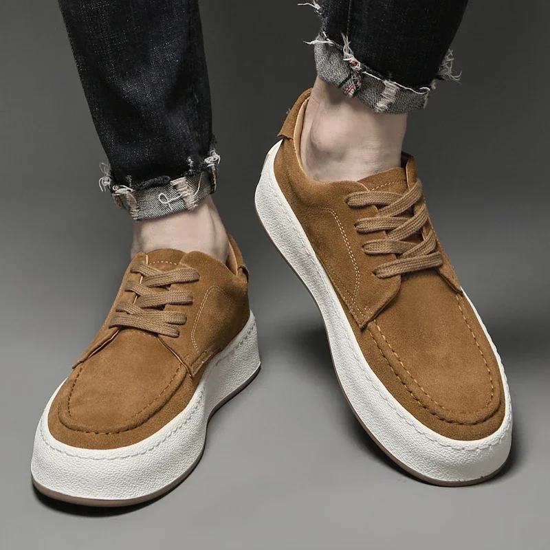 

Men Fashion Trends Suede Leather Oxford Shoes Slip-on Light Comfortable Flats Outdoor Walk Sneakers Daily Commute Casual Shoes