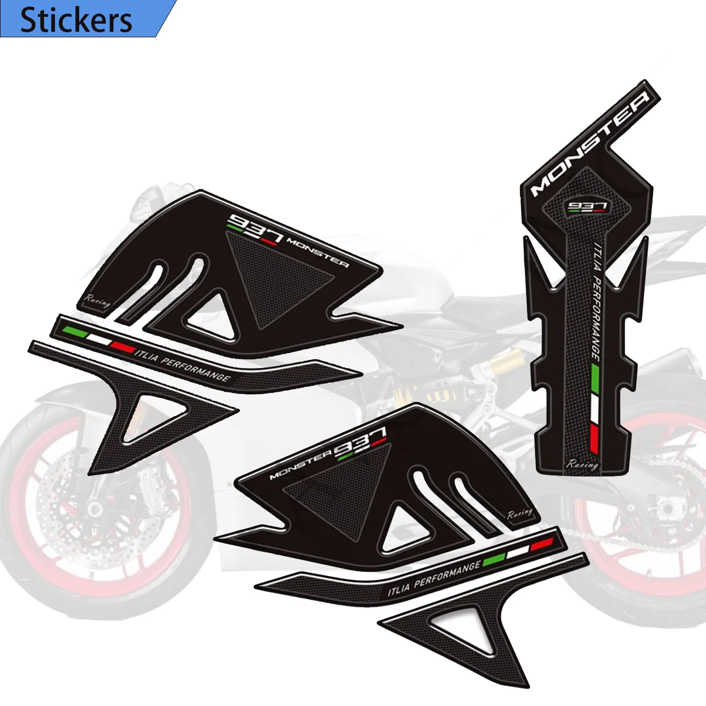 

Monster 937 For Ducati Motorcycle Decals Gas Fuel Oil Kit Knee Protection Tank Pad Grips 2021 2022