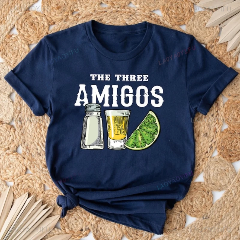 The Three Amigos Funny Drinking Cinco De Mayo Printed T-shirt Lime Salt Tequila Party Cotton T-shirtsThe Three Amigos Tequila
The Three Amigos Funny Drinking Cinco De Mayo Printed T-shirt Lime Salt Tequila Party Cotton T-shirtsThe Three Amigos Tequila