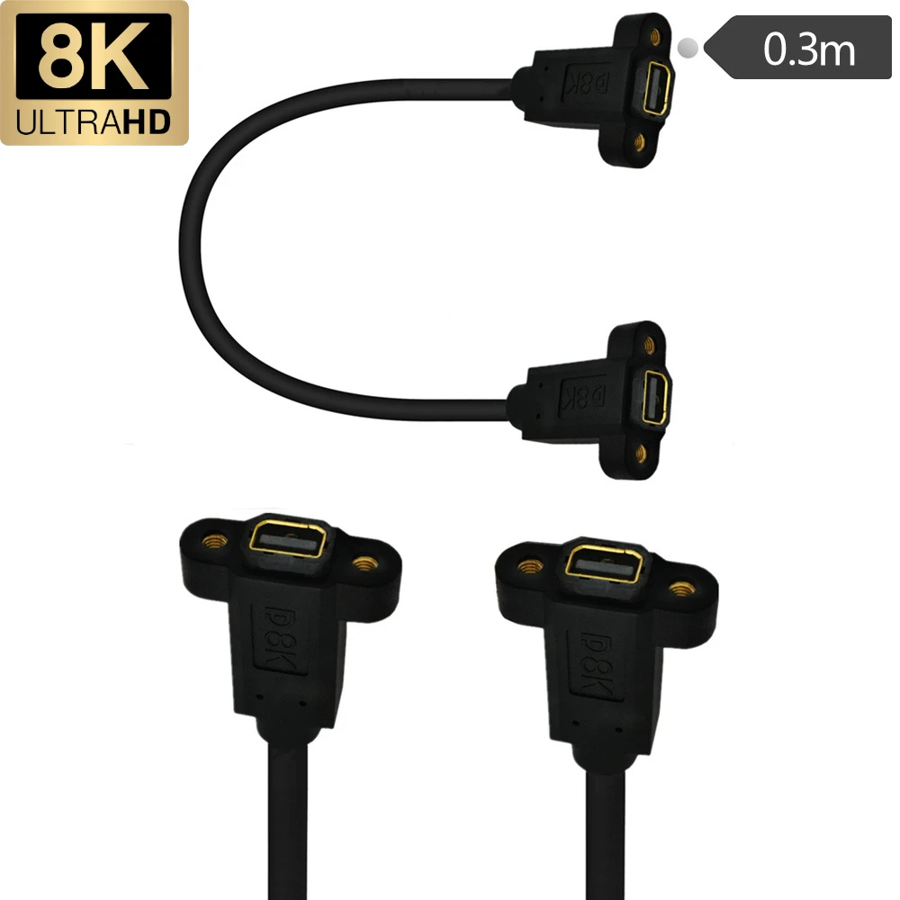 8K 1.4V Up To 8K/60Hz 4K/144Hz 8K Mini DP for Apple Computer with Ear Female To Female with Fixed Screw Hole Extension Cable
8K 1.4V Up To 8K/60Hz 4K/144Hz 8K Mini DP for Apple Computer with Ear Female To Female with Fixed Screw Hole Extension Cable