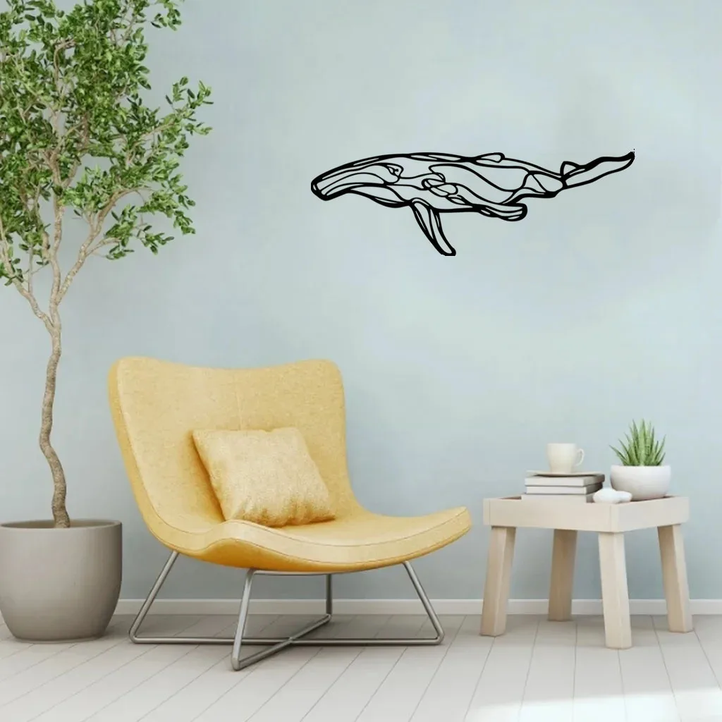 

Crafts Creative Line Whale Iron Crafts, Indoor Decoration, Great for Living Room Bedroom, Hallway Wall Decoration 15.74*5.14inch